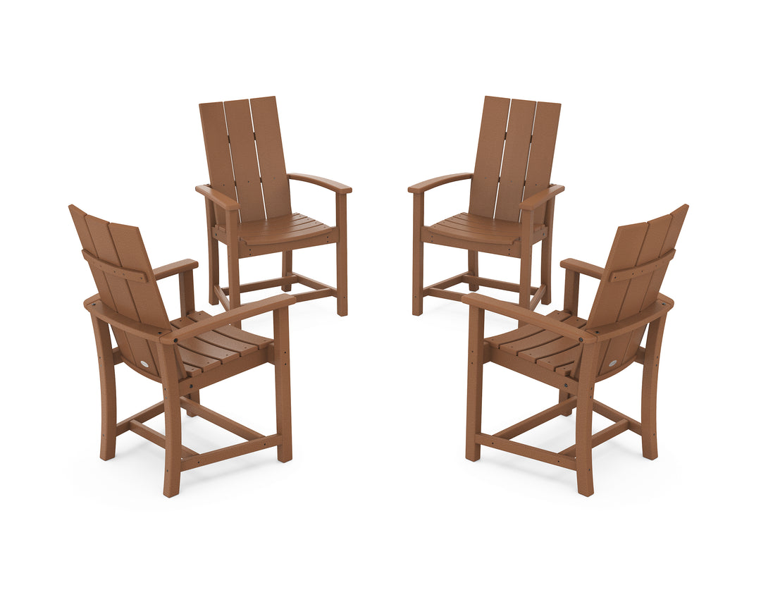 POLYWOOD® Modern 4-Piece Upright Adirondack Conversation Set