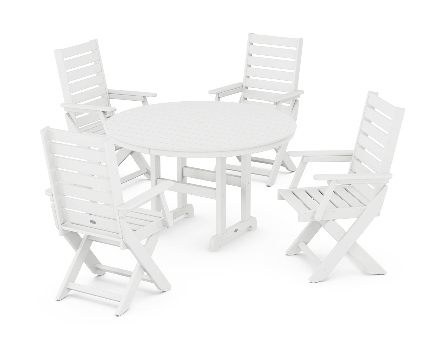 Captain Folding Chair 5-Piece Round Dining Set