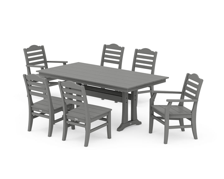 POLYWOOD® Savannah 7-Piece Farmhouse Dining Set with Trestle Legs