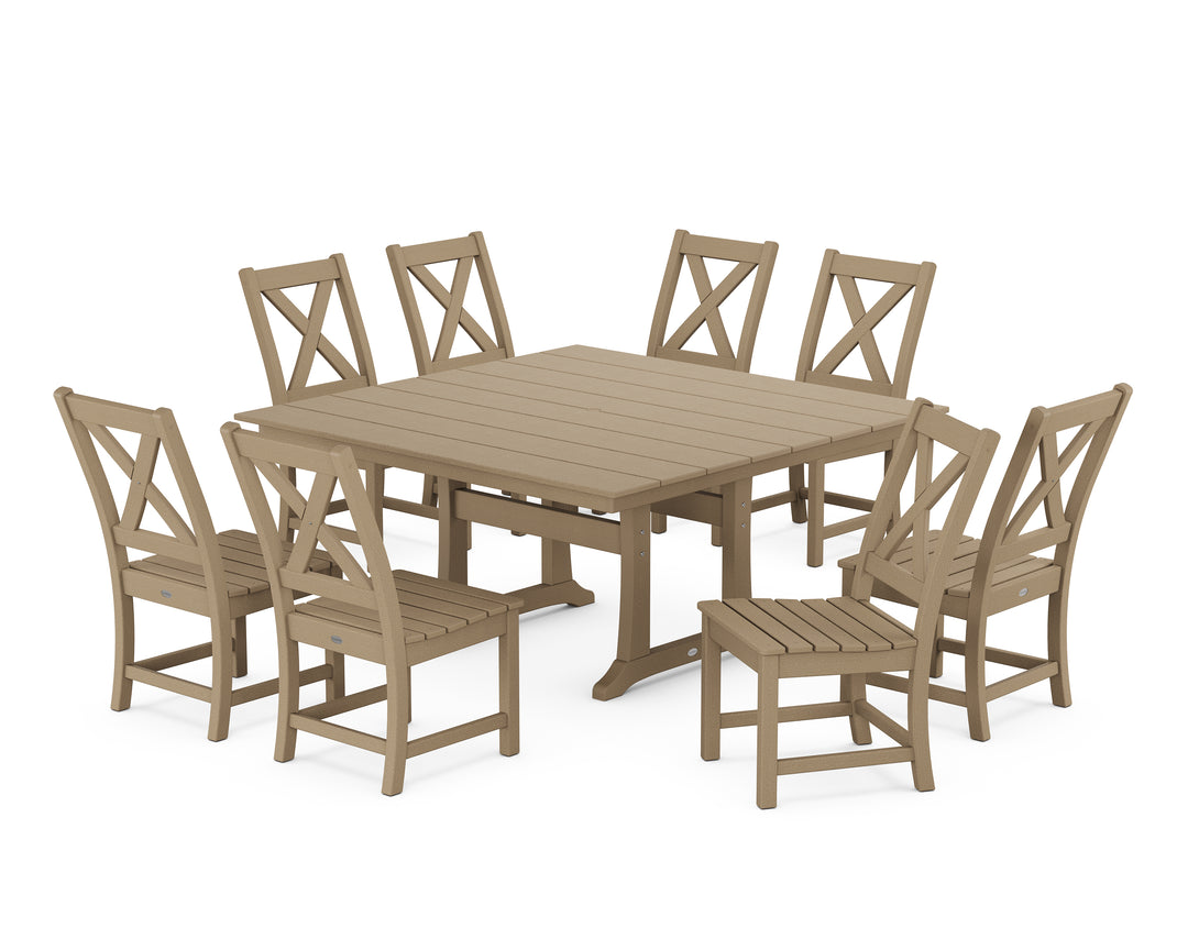 POLYWOOD® Braxton Side Chair 9-Piece Farmhouse Dining Set