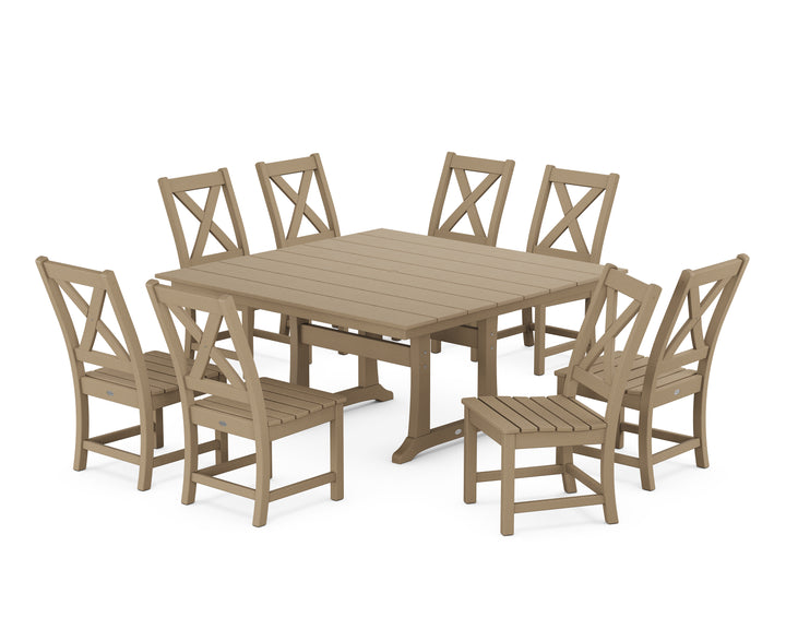 POLYWOOD® Braxton Side Chair 9-Piece Farmhouse Dining Set