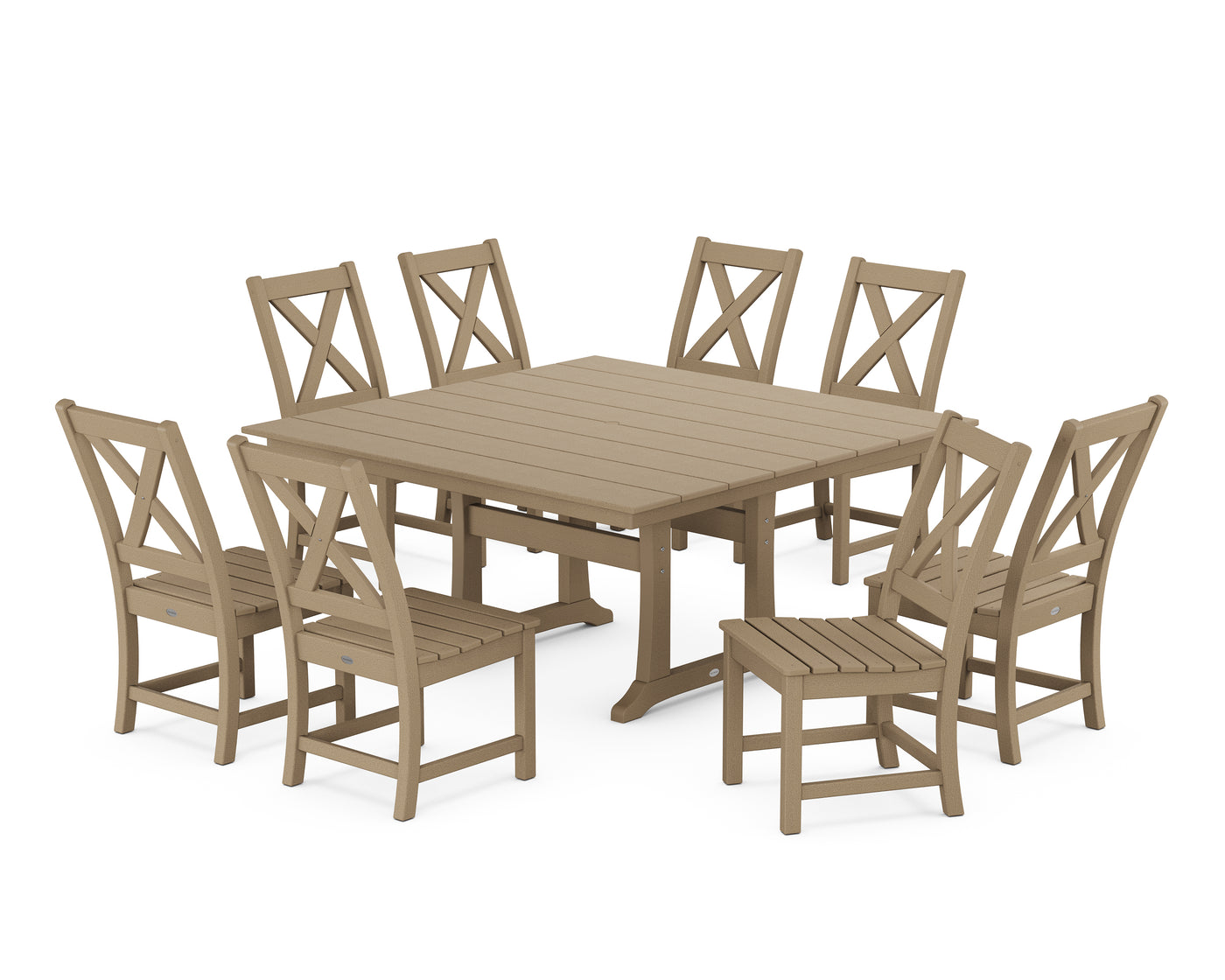 Braxton Side Chair 9-Piece Farmhouse Dining Set