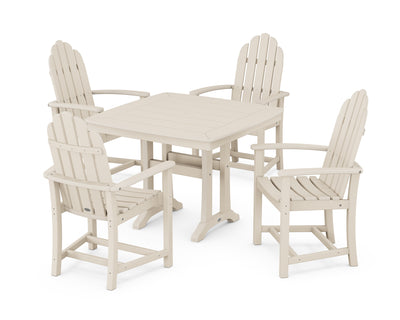 Classic Adirondack 5-Piece Dining Set with Trestle Legs