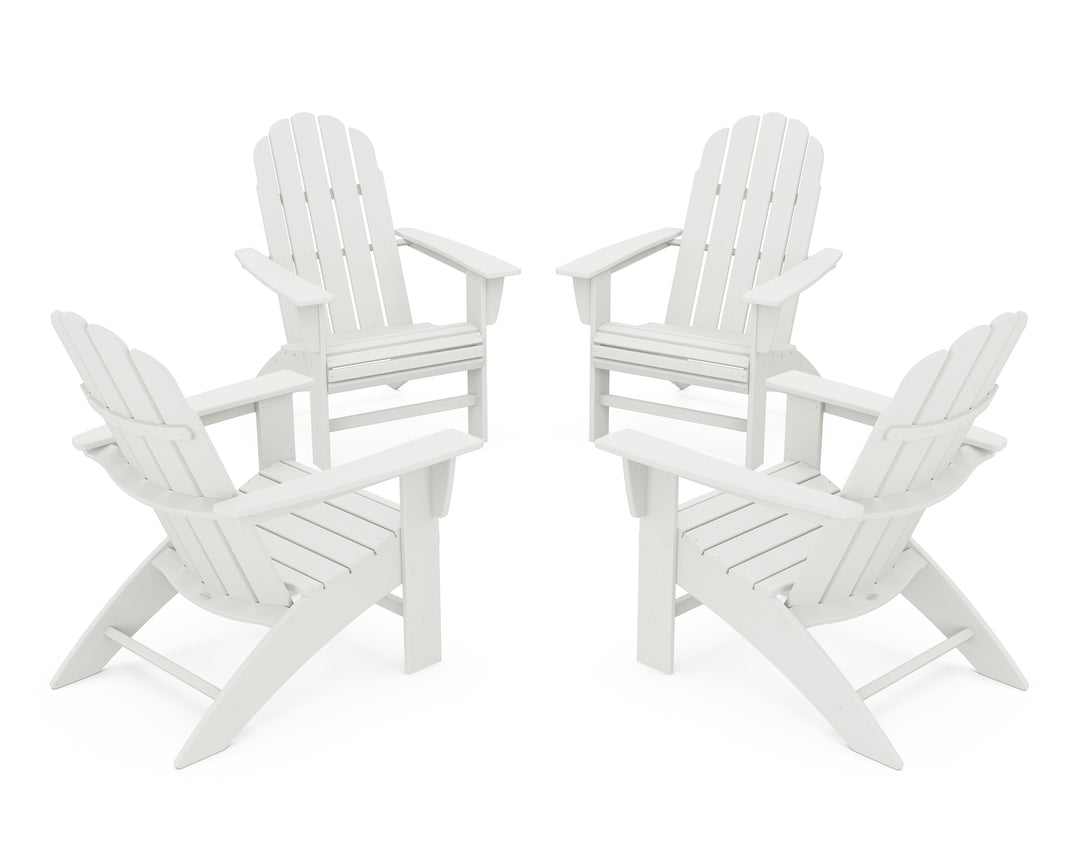 POLYWOOD® 4-Piece Vineyard Curveback Adirondack Chair Conversation Set