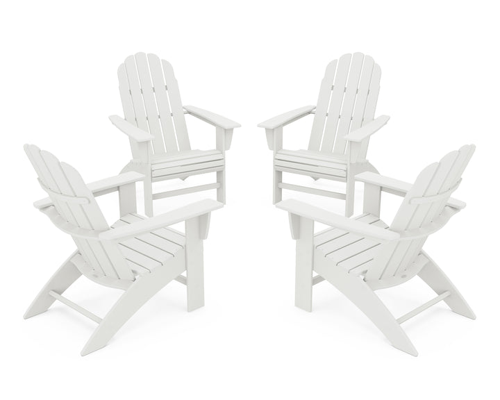 POLYWOOD® 4-Piece Vineyard Curveback Adirondack Chair Conversation Set