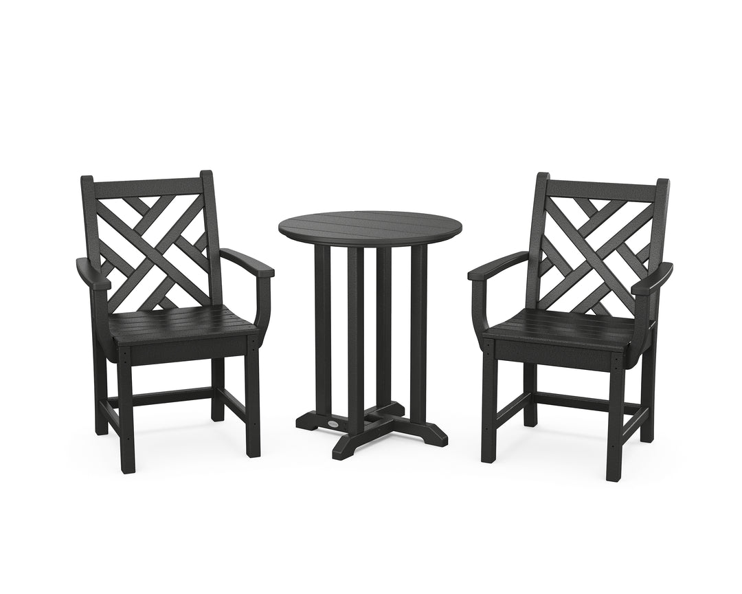 POLYWOOD® Chippendale 3-Piece Round Bistro Dining Set