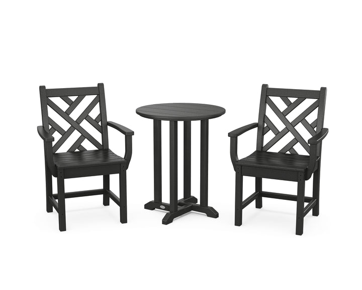 POLYWOOD® Chippendale 3-Piece Round Bistro Dining Set