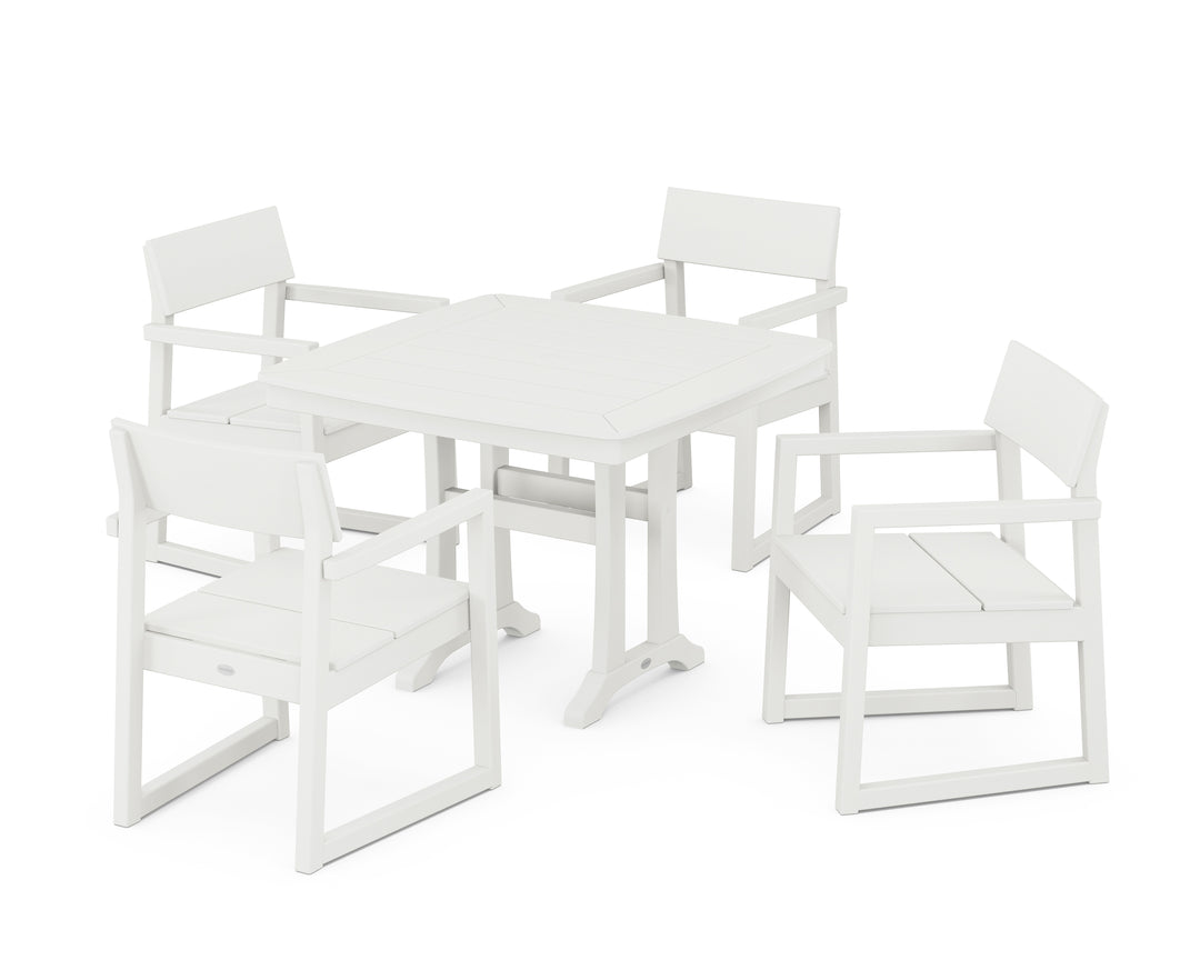 POLYWOOD® EDGE 5-Piece Dining Set with Trestle Legs