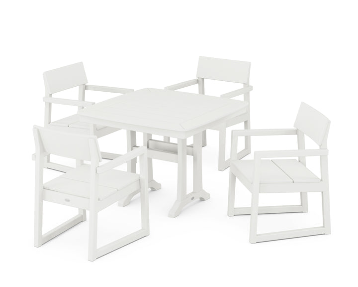 POLYWOOD® EDGE 5-Piece Dining Set with Trestle Legs
