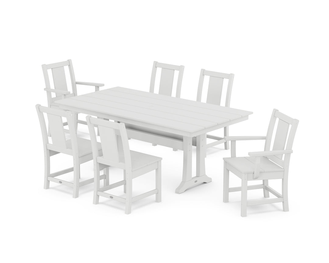 POLYWOOD® Prairie 7-Piece Farmhouse Dining Set with Trestle Legs