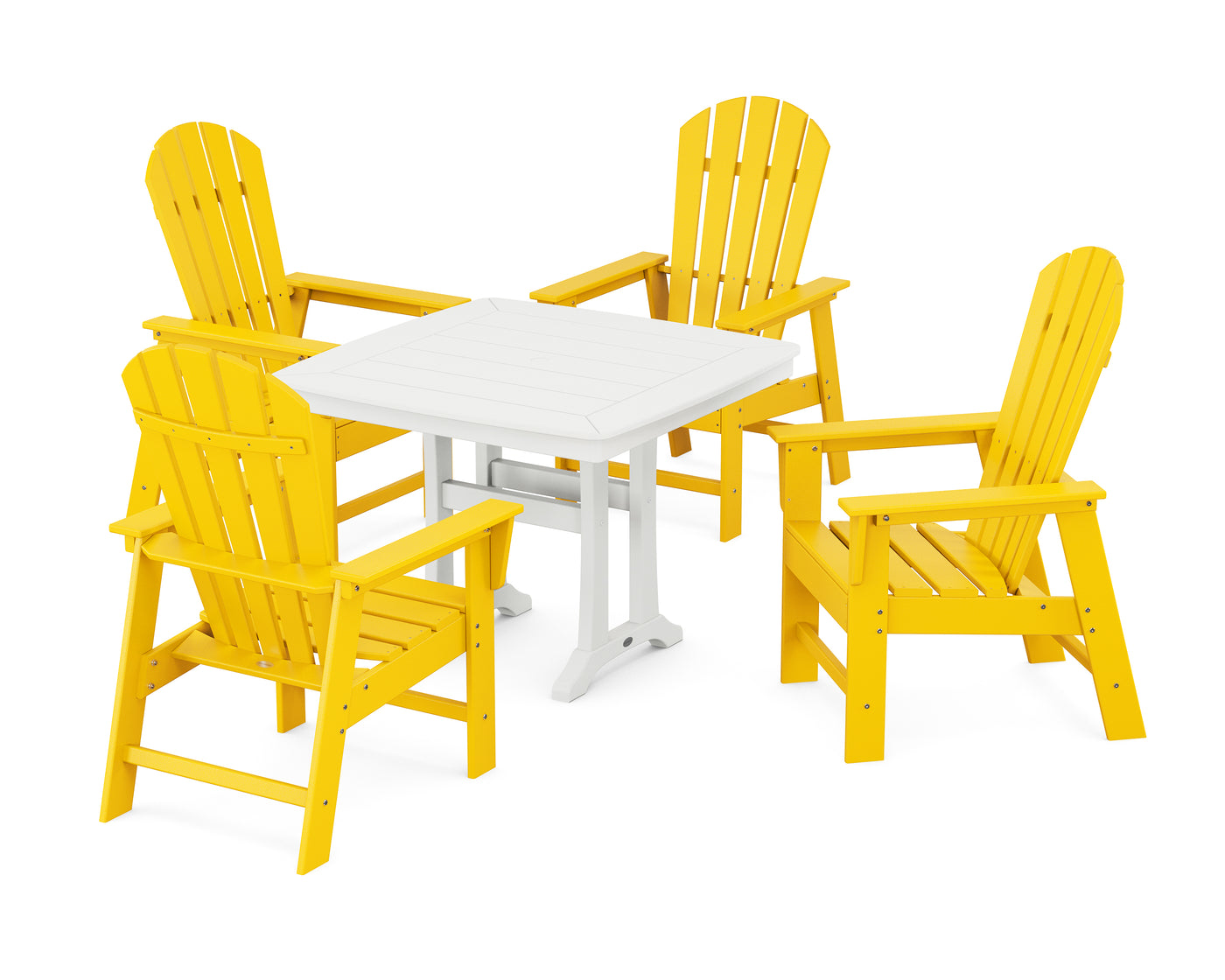 South Beach 5-Piece Dining Set with Trestle Legs