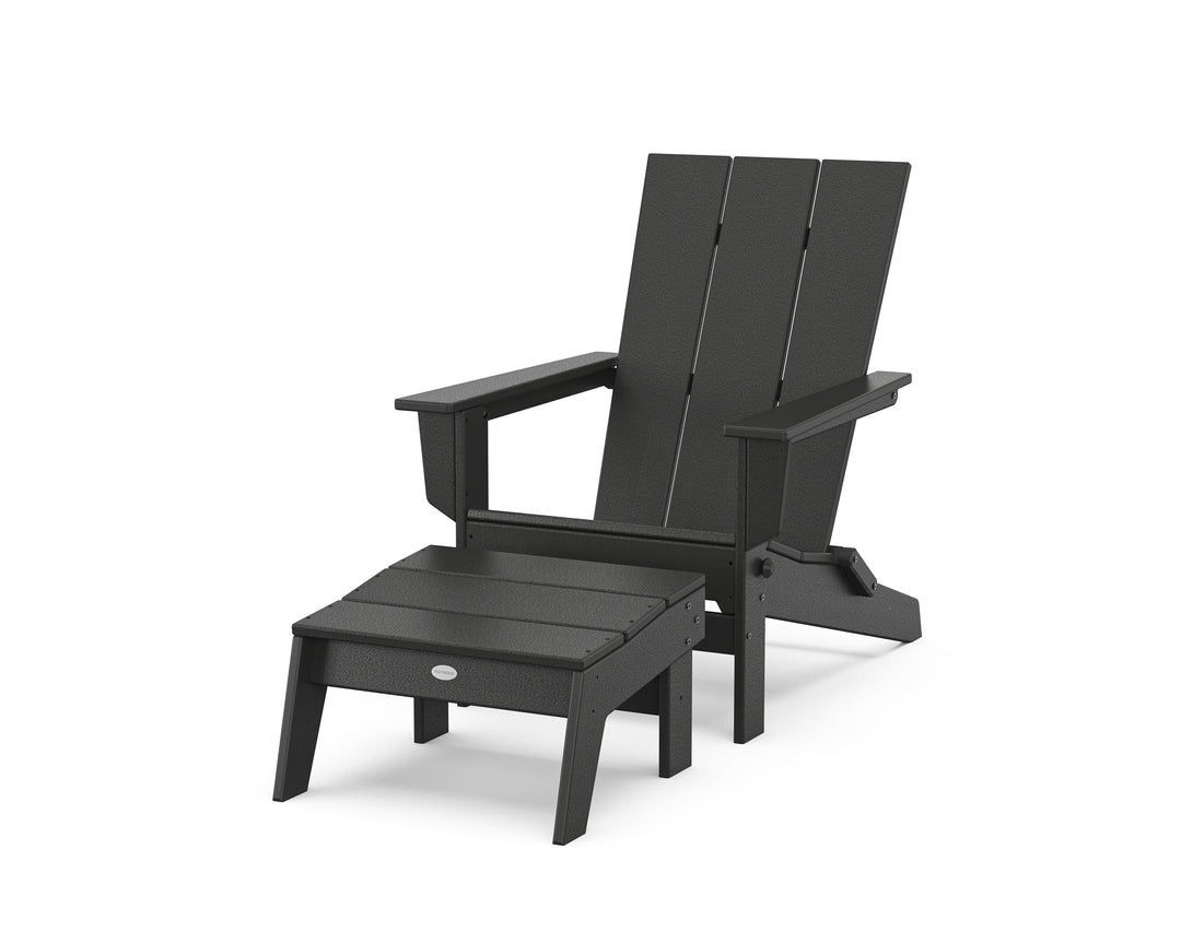 POLYWOOD® Modern Studio Folding Adirondack Chair with Ottoman