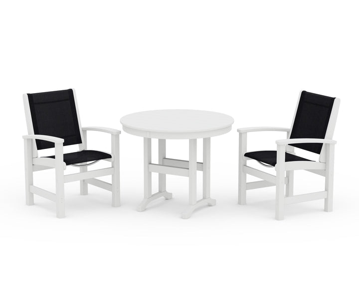 POLYWOOD® Coastal 3-Piece Round Dining Set