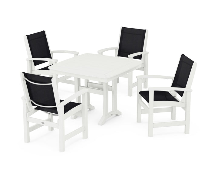 POLYWOOD® Coastal 5-Piece Dining Set with Trestle Legs