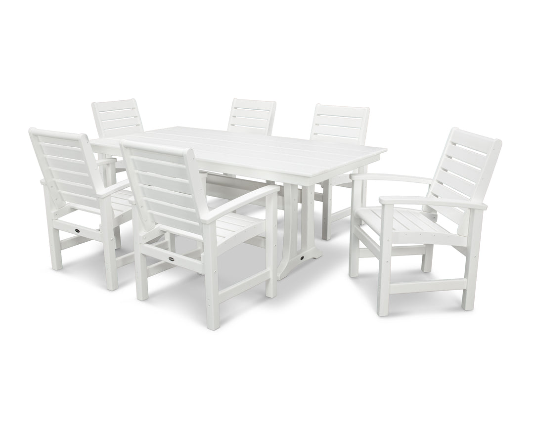 POLYWOOD® Signature 7-Piece Farmhouse Dining Set with Trestle Legs