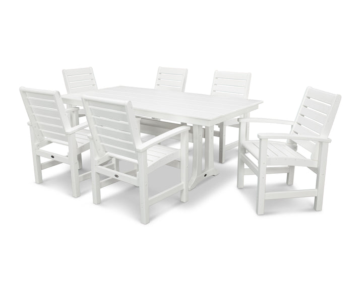 POLYWOOD® Signature 7-Piece Farmhouse Dining Set with Trestle Legs