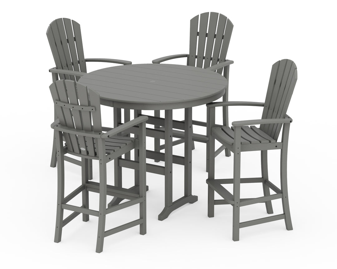 POLYWOOD® Palm Coast 5-Piece Round Farmhouse Bar Set