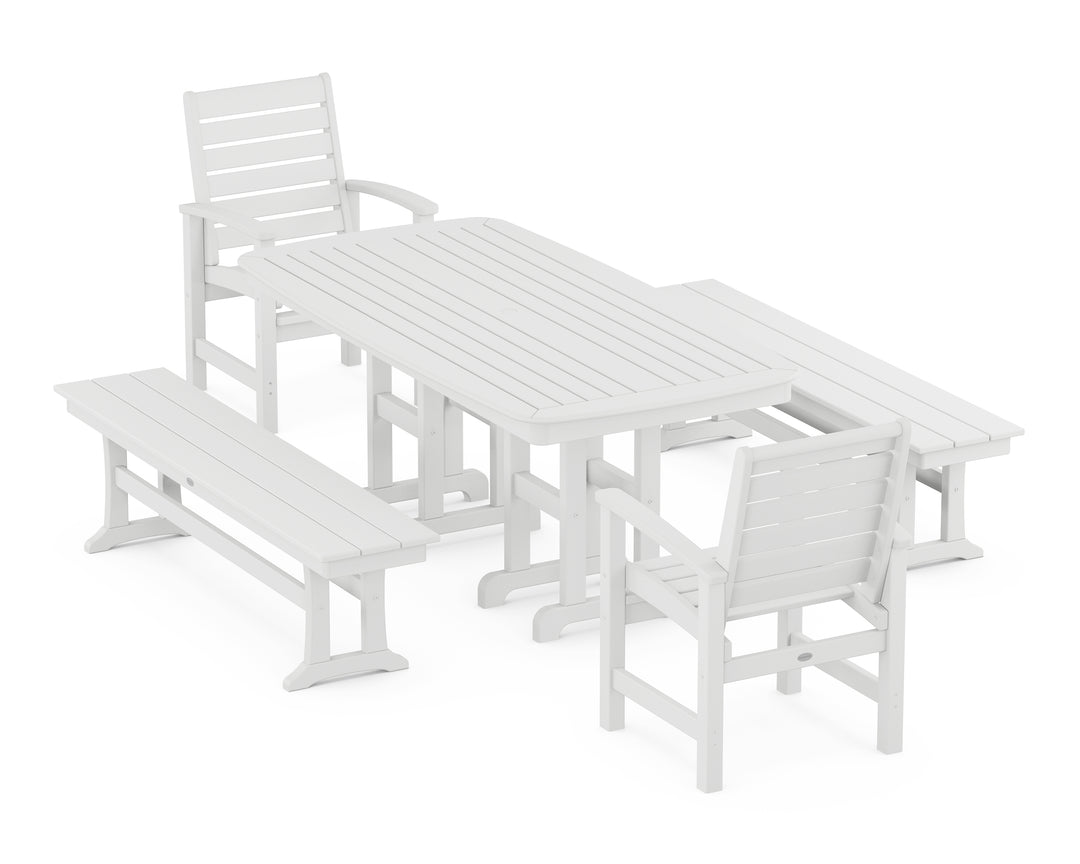 POLYWOOD® Signature 5-Piece Dining Set with Benches