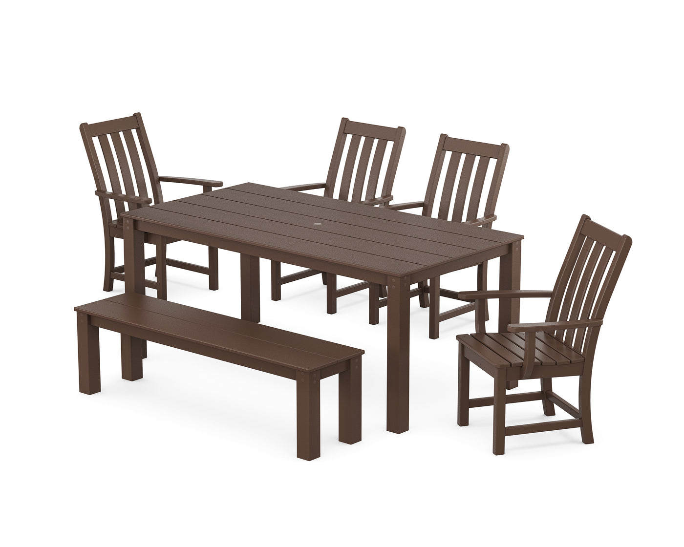 Vineyard 6-Piece Parsons Dining Set with Bench