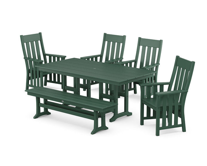Martha Stewart by POLYWOOD® Acadia 6-Piece Farmhouse Dining Set with Bench