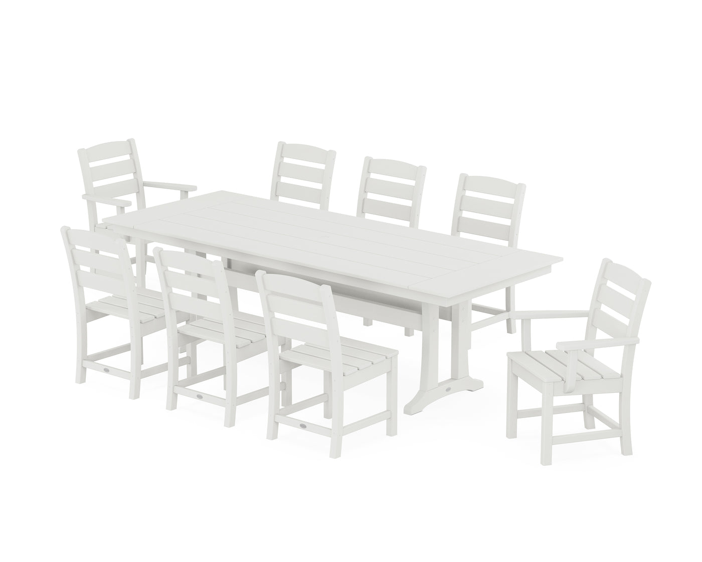 Lakeside 9-Piece Farmhouse Dining Set with Trestle Legs