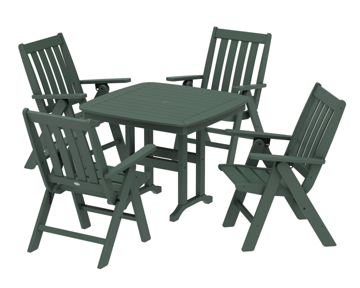 POLYWOOD® Vineyard Folding Chair 5-Piece Dining Set