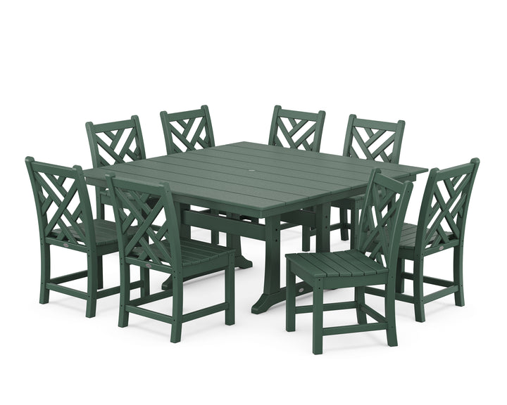 POLYWOOD® Chippendale 9-Piece Farmhouse Trestle Dining Set