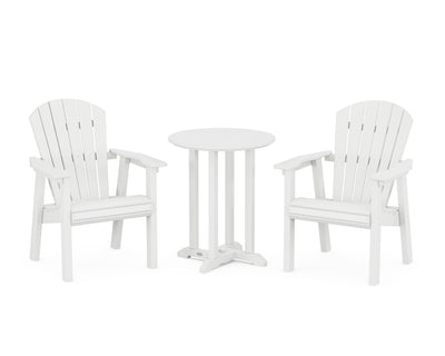 Seashell 3-Piece Round Farmhouse Bistro Dining Set