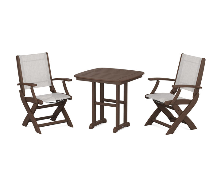 POLYWOOD® Coastal Folding Chair 3-Piece Dining Set