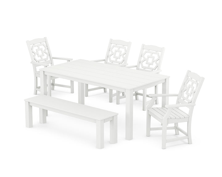 Martha Stewart by POLYWOOD® Chinoiserie 6-Piece Parsons Dining Set with Bench