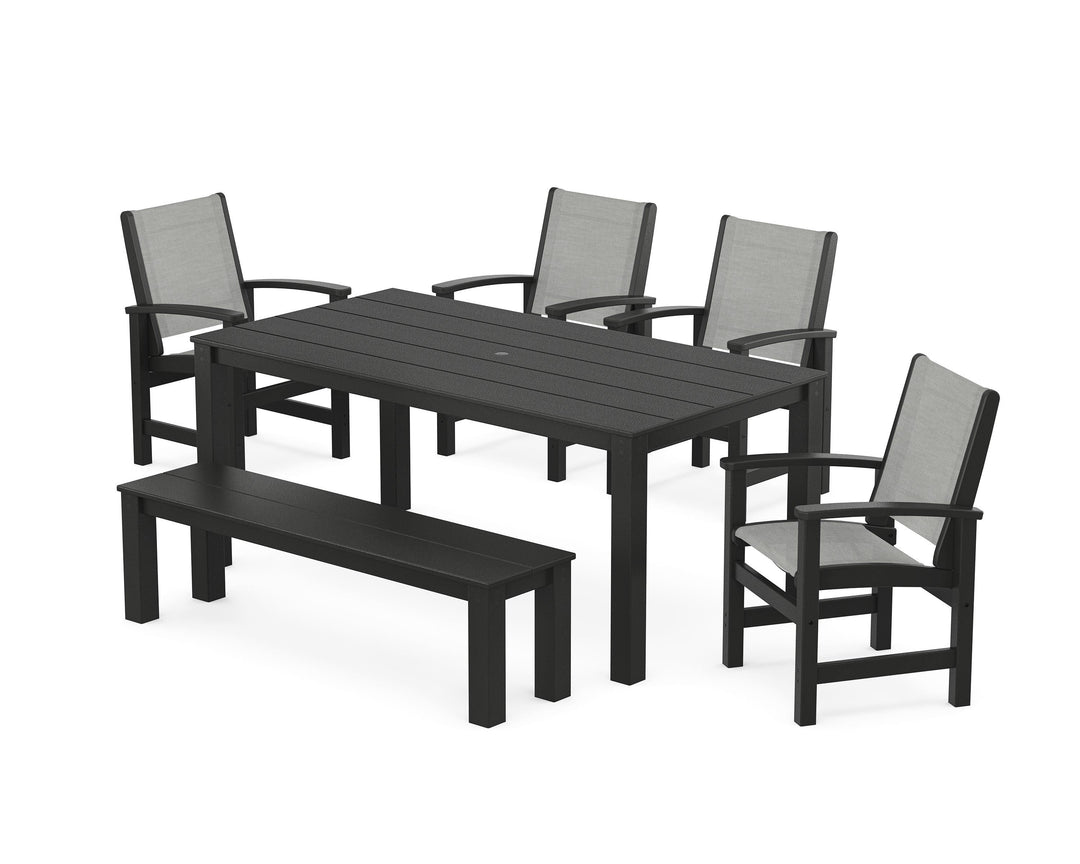 POLYWOOD® Coastal 6-Piece Parsons Dining Set with Bench