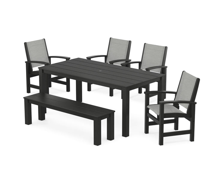 POLYWOOD® Coastal 6-Piece Parsons Dining Set with Bench