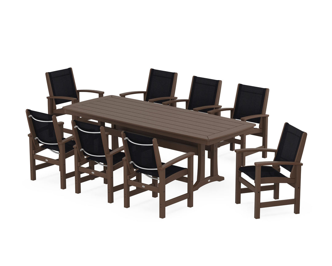 POLYWOOD® Coastal 9-Piece Dining Set with Trestle Legs