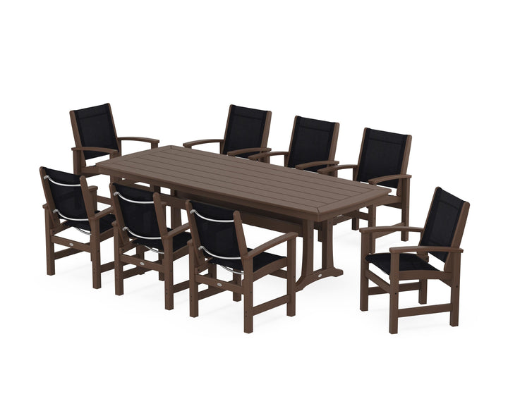 POLYWOOD® Coastal 9-Piece Dining Set with Trestle Legs