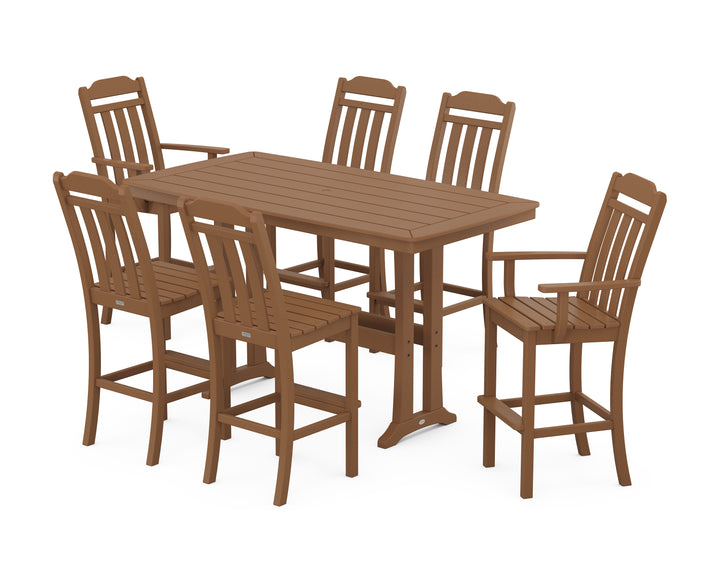 Country Living Cottage 7-Piece Bar Set with Trestle Legs