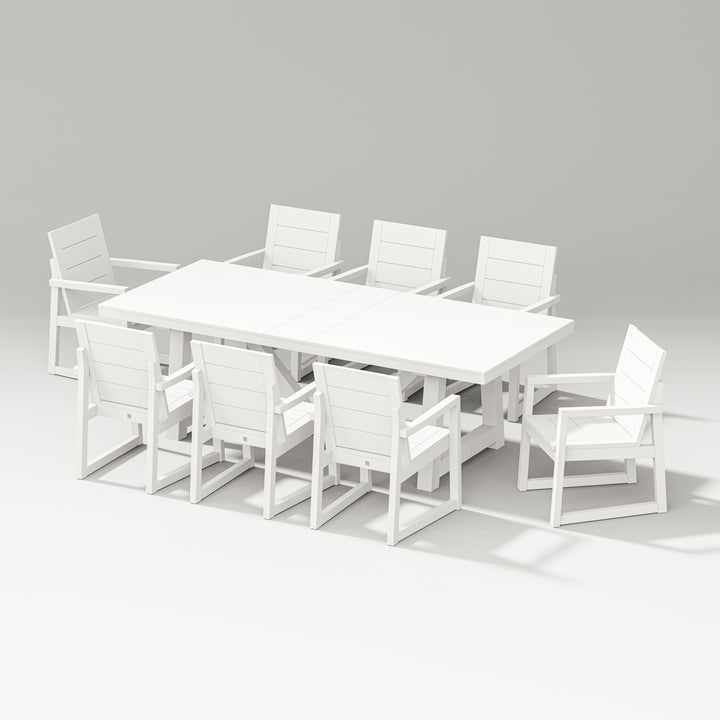 PW Designer Series Elevate 9-Piece A-Frame Table Dining Set