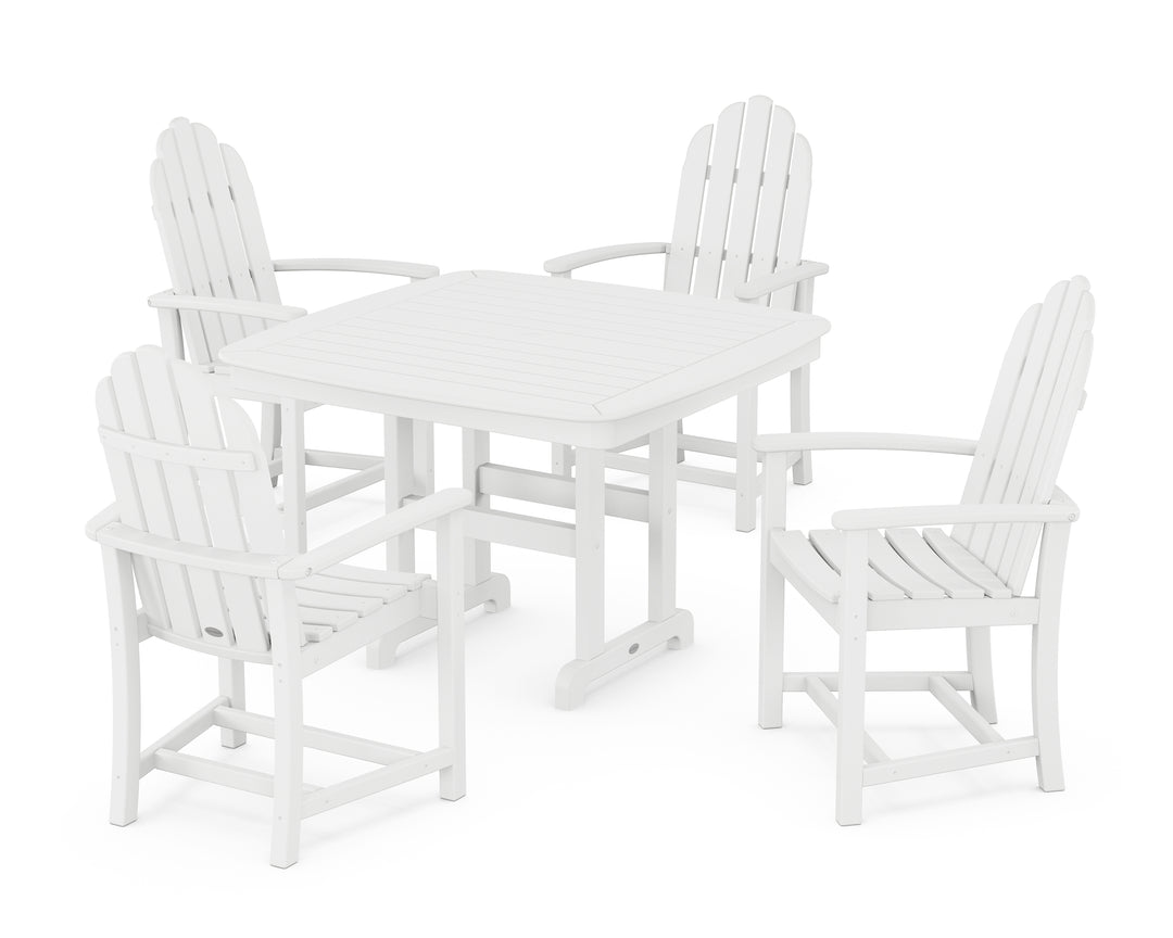 POLYWOOD® Classic Adirondack 5-Piece Dining Set with Trestle Legs
