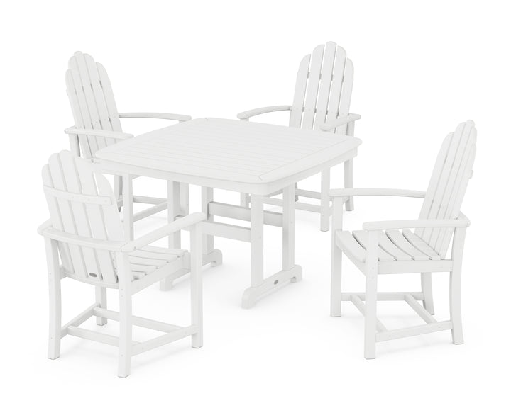 POLYWOOD® Classic Adirondack 5-Piece Dining Set with Trestle Legs