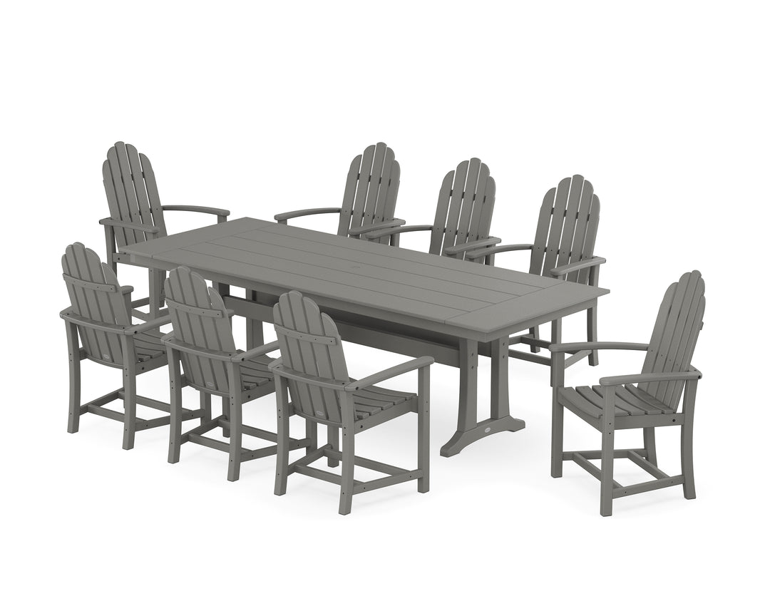 POLYWOOD® Classic Adirondack 9-Piece Farmhouse Dining Set with Trestle Legs