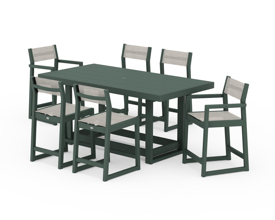 POLYWOOD® EDGE Sling 7-Piece Counter Table Set
