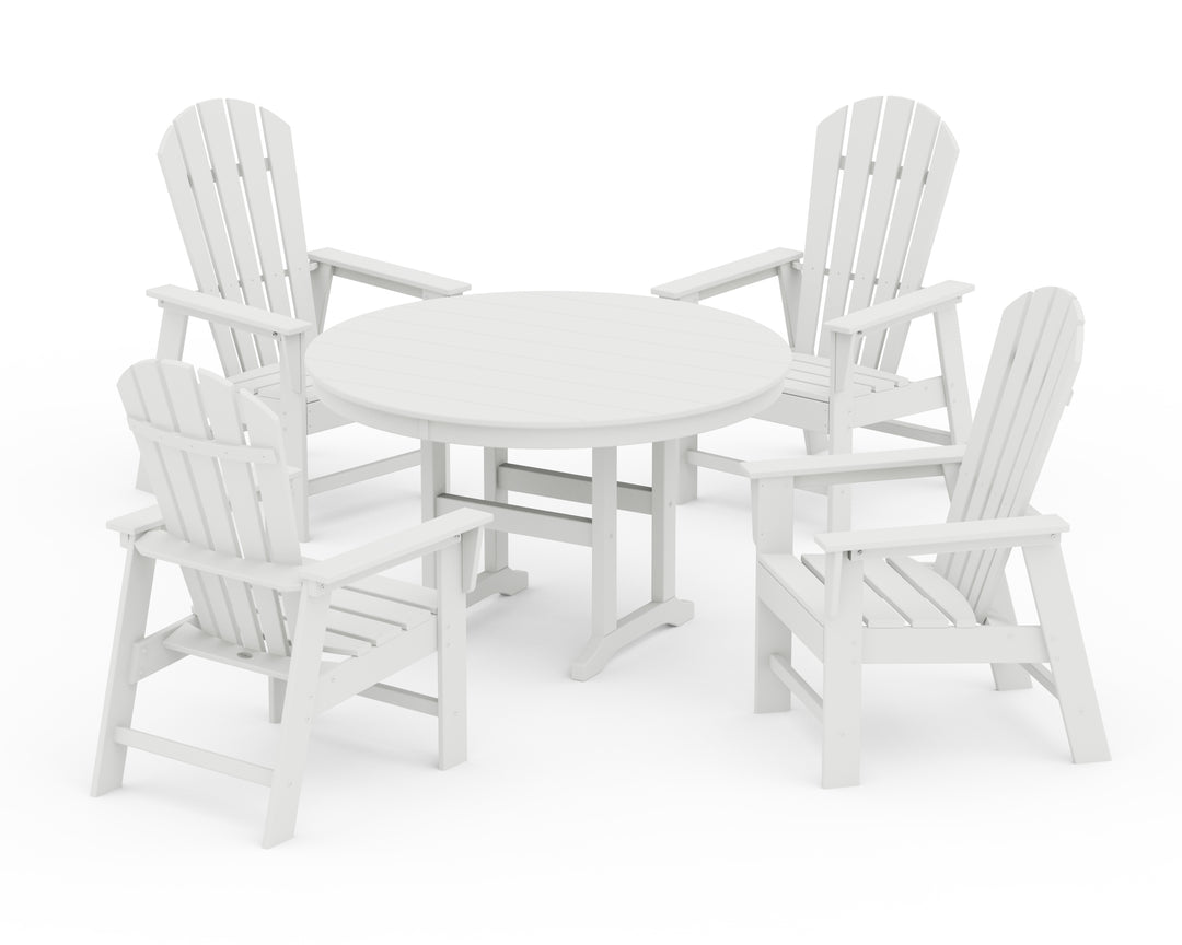 POLYWOOD® South Beach 5-Piece Round Farmhouse Dining Set