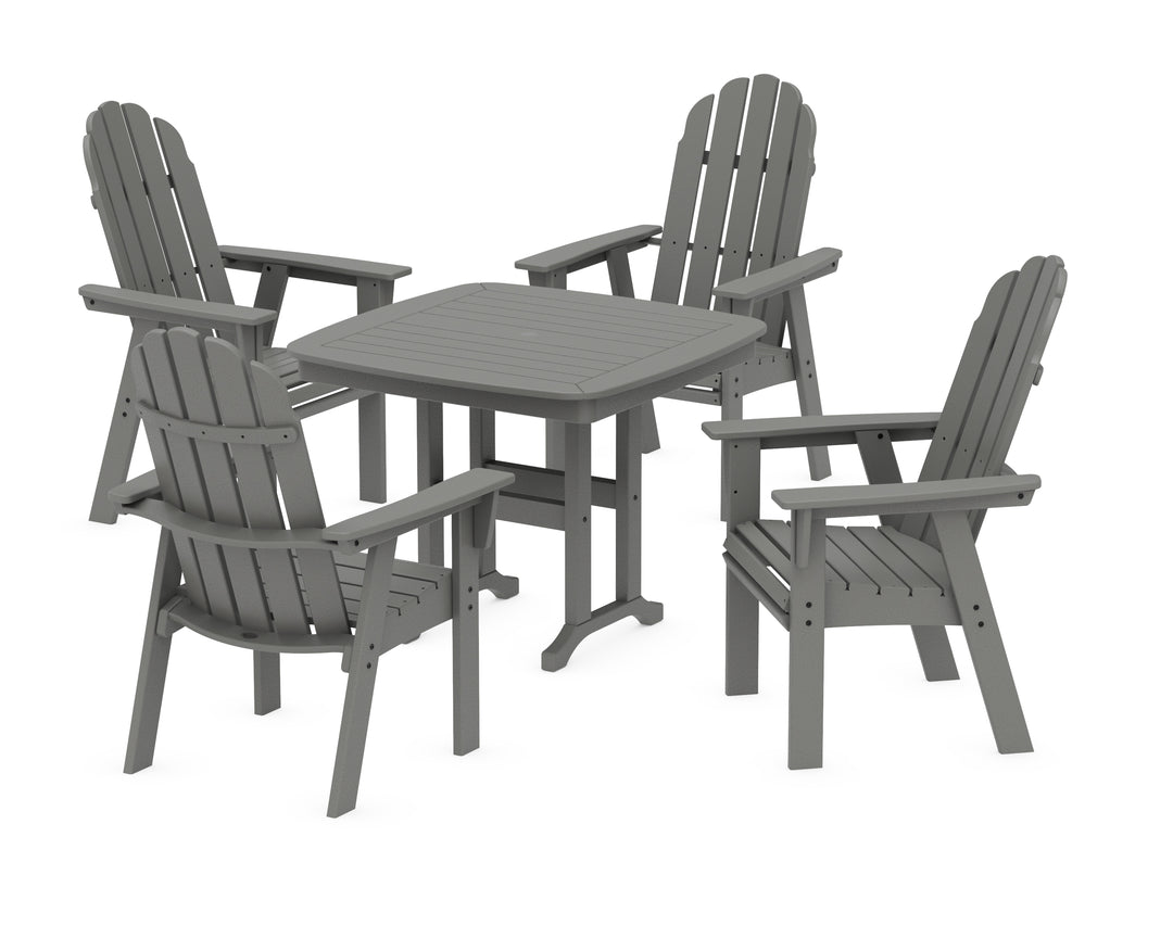 POLYWOOD® Vineyard Curveback Adirondack 5-Piece Dining Set