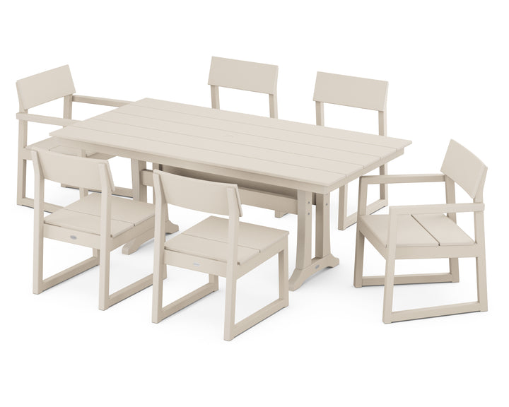 POLYWOOD® EDGE 7-Piece Farmhouse Trestle Dining Set