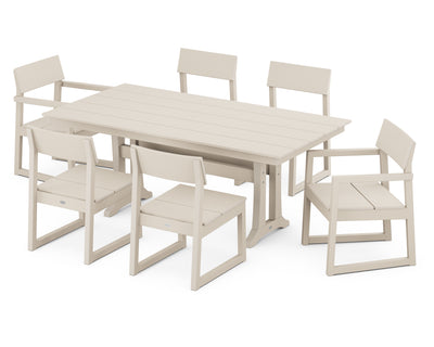 EDGE 7-Piece Farmhouse Trestle Dining Set