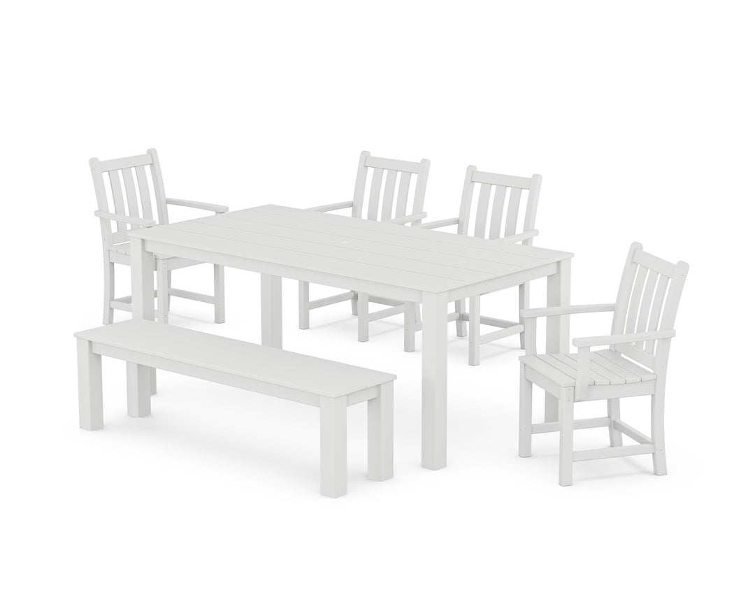 POLYWOOD® Traditional Garden 6-Piece Parsons Dining Set with Bench