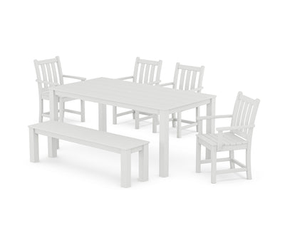 Traditional Garden 6-Piece Parsons Dining Set with Bench