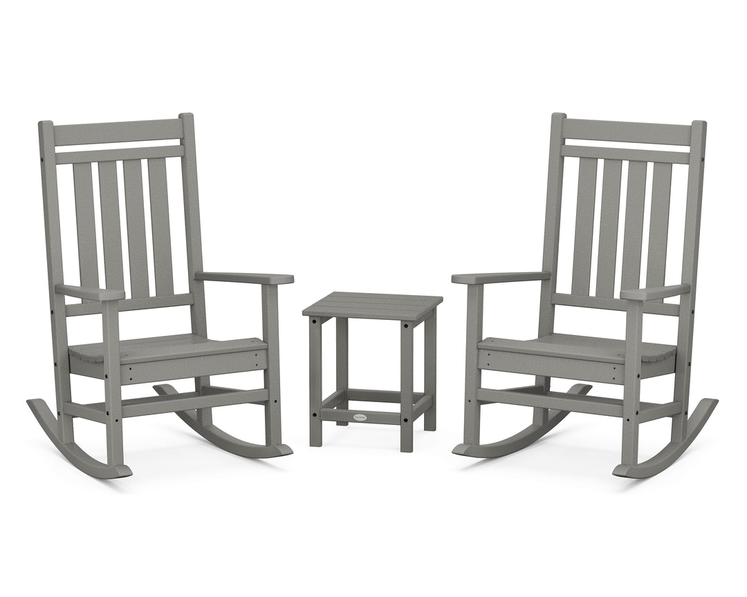 POLYWOOD® Estate 3-Piece Rocking Chair Set with Long Island 18" Side Table