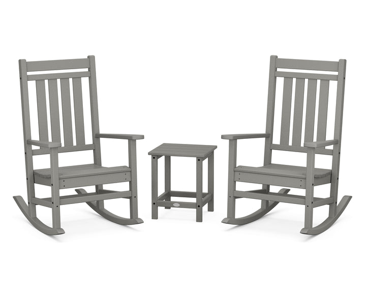 POLYWOOD® Estate 3-Piece Rocking Chair Set with Long Island 18" Side Table