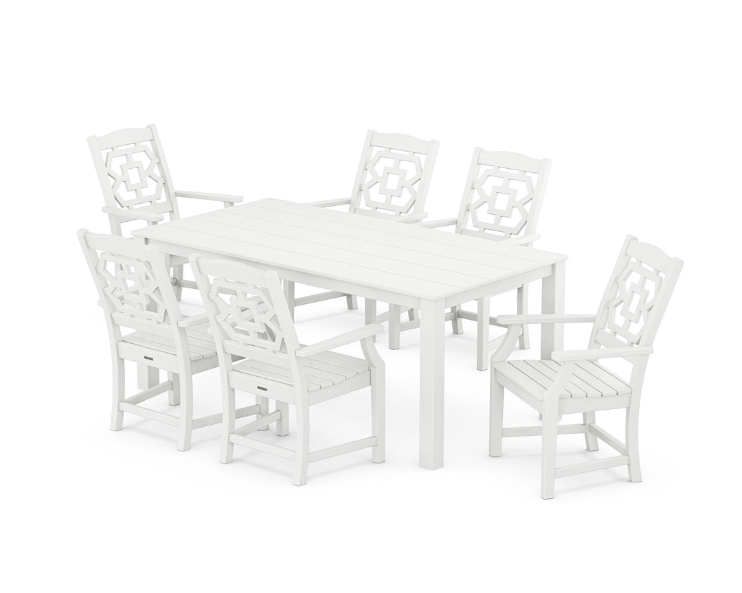 Martha Stewart by POLYWOOD® Chinoiserie Arm Chair 7-Piece Parsons Dining Set