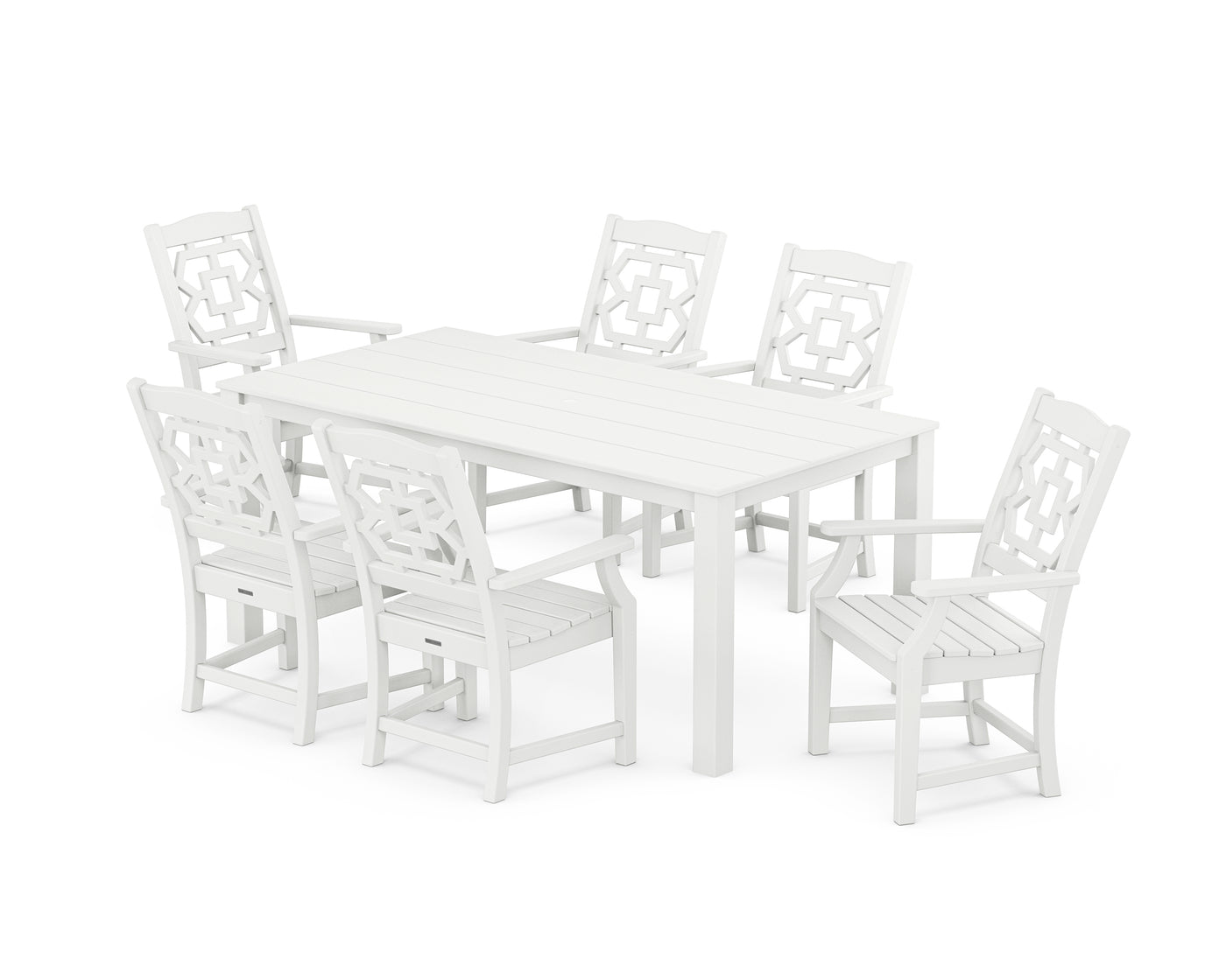 Chinoiserie Arm Chair 7-Piece Parsons Dining Set